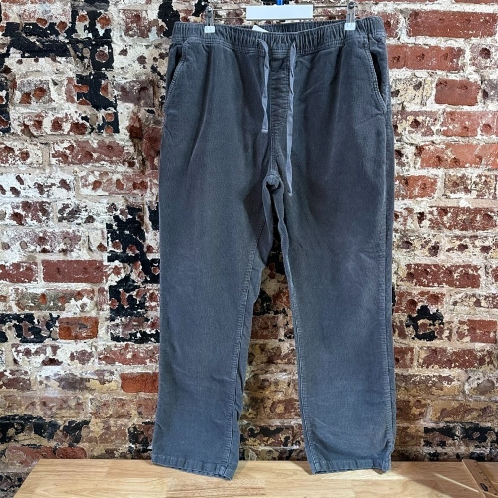 Katin Corduory Pants Mens XX Gray Slim Tapered Cotton Drawstring 36x30
